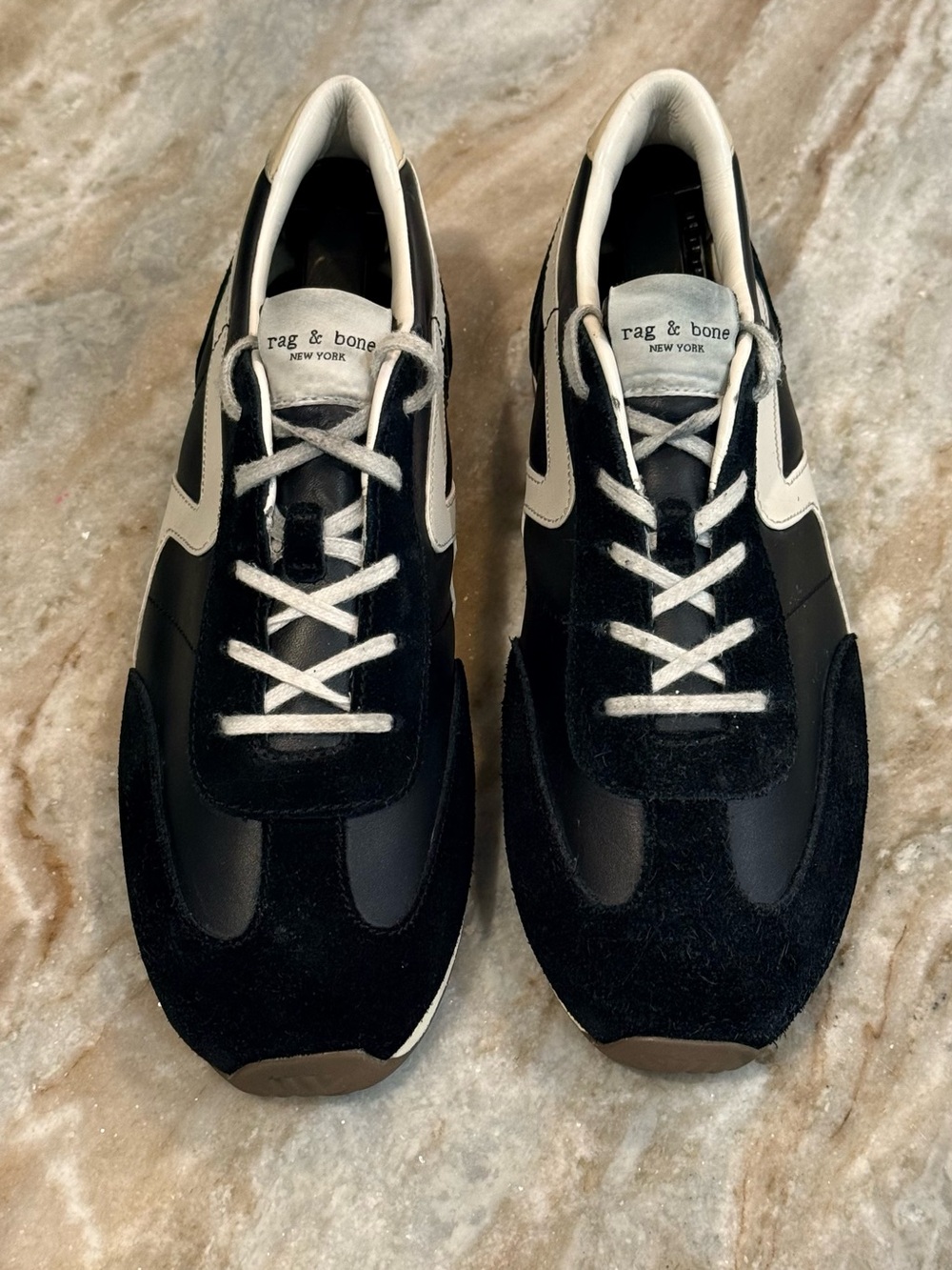 Women’s RAG & BONE Retro Runner Slim black sneakers- Size 39 - Picture 3 of 10